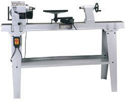 Draper 550W 230V Variable Speed Wood Lathe with Stand (Ref: 63938)